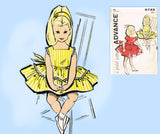 Advance 9733: 1960s Cute Baby Girls Tiered Dress Size 1 Vintage Sewing Pattern