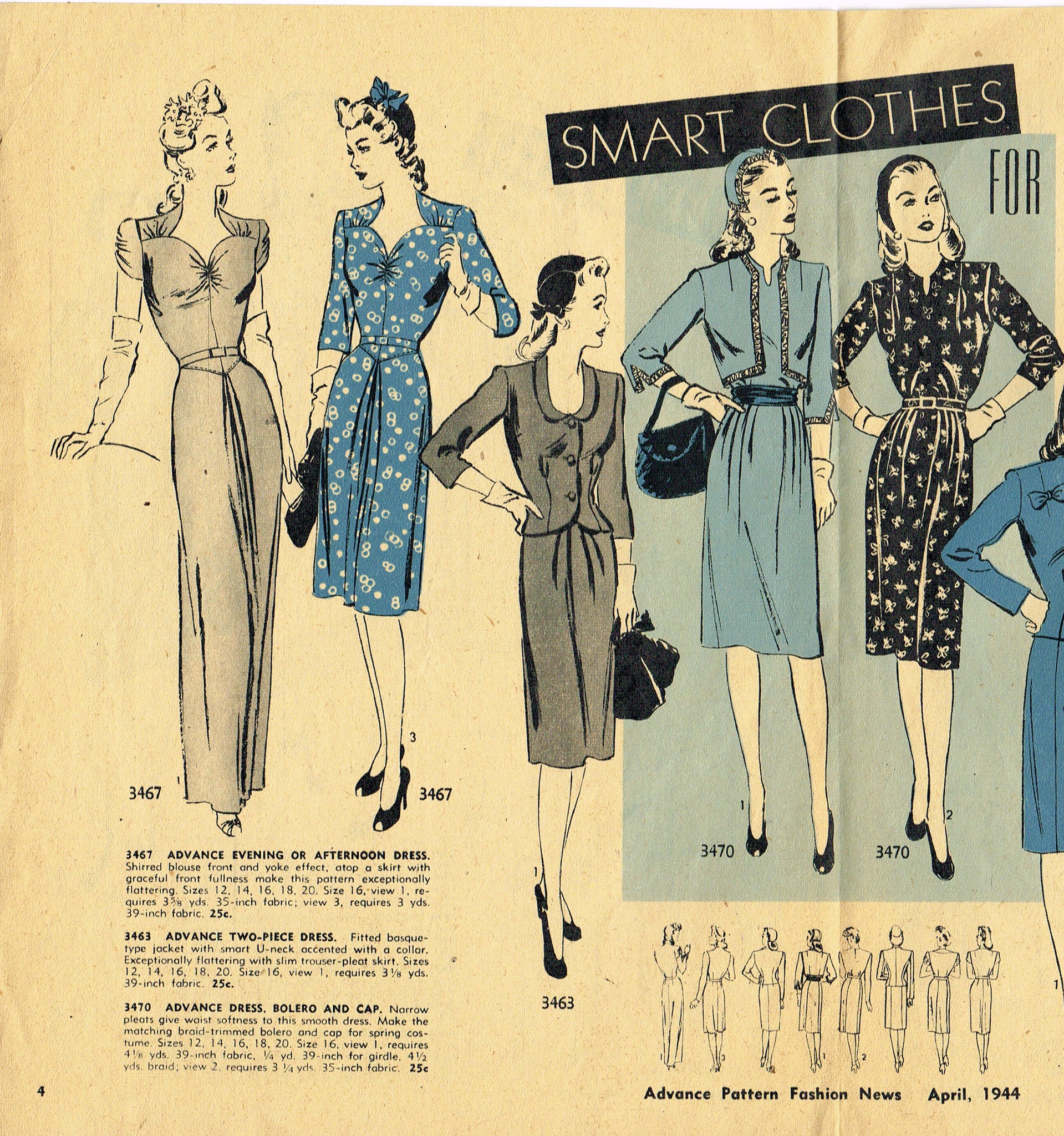 Digital Download Advance Fashion New April 1944 Sewing Pattern Catalog Vintage4me2 Digital Download Advance Fashion New April 1944 Sewing Pattern Catalog Vintage4me2