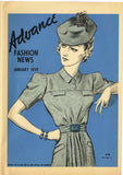 Digital Download Advance Fashion Flyer January 1939 Small Sewing Pattern Catalog