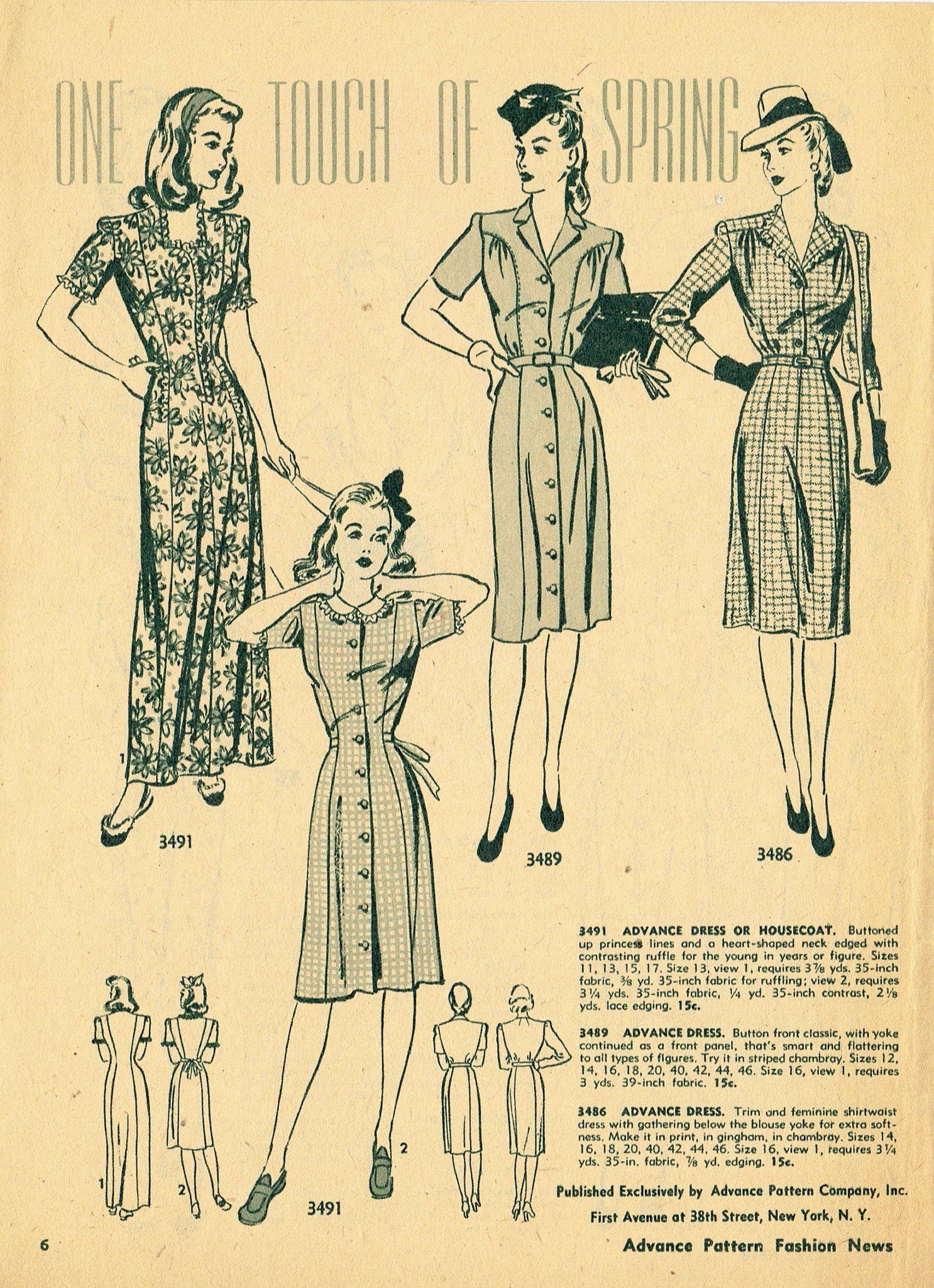 Digital Download Advance Fashion News May 1944 Sewing Pattern Catalog – Vintage4me2