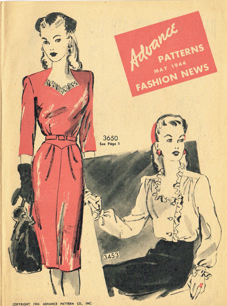 Digital Download Advance Fashion News May 1944 Sewing Pattern Catalog –  Vintage4me2