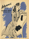 Digital Download Advance Fashion Flyer November 1939 Small Sewing Pattern Catalog