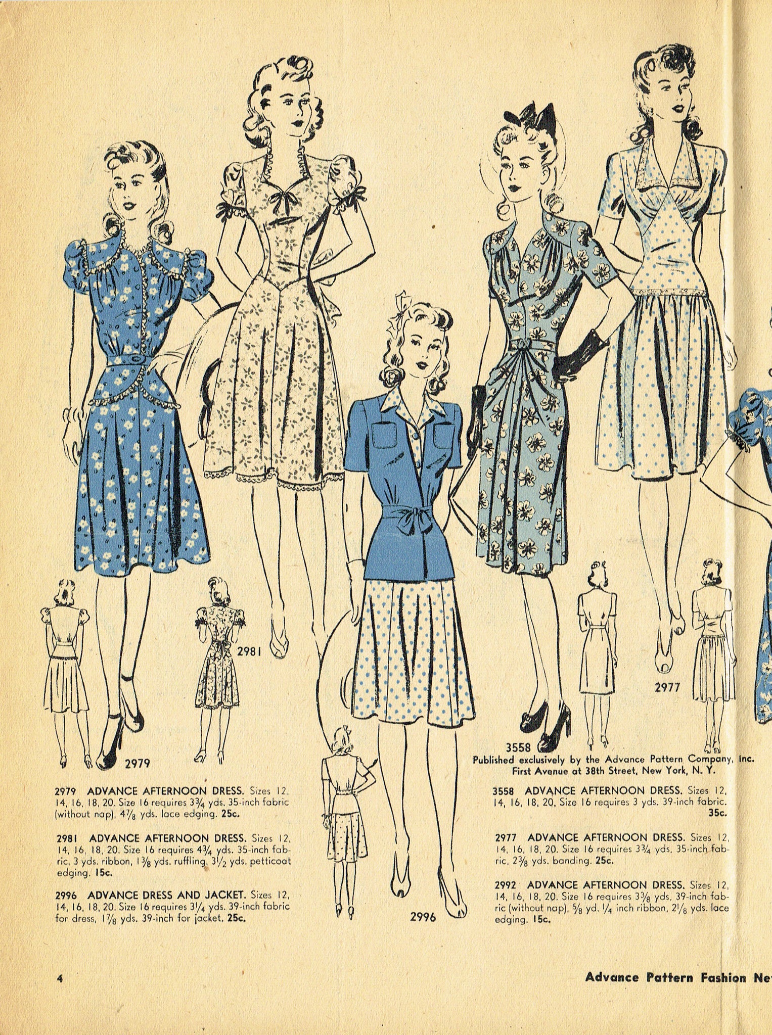 Digital Download Advance Fashion News May 1942 Sewing Pattern Catalog –  Vintage4me2