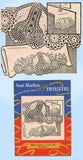 1950s Aunt Marthas Embroidery Transfer 3066 Uncut Pillowcases w Crochet Ends