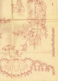 1960s Uncut Aunt Martha's Embroidery Transfer 3268 Garden Gal Bedroom Linens