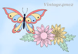 1960s Aunt Marthas Embroidery Transfer 3596 Uncut Butterfly Pilllowcase Motifs