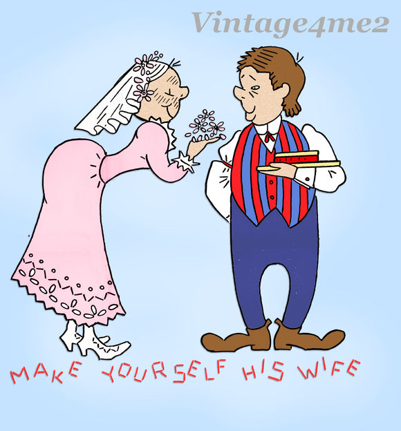 1950s VTG Aunt Martha's Embroidery Transfer 3598 Uncut Hillbilly Couple Tea Towels