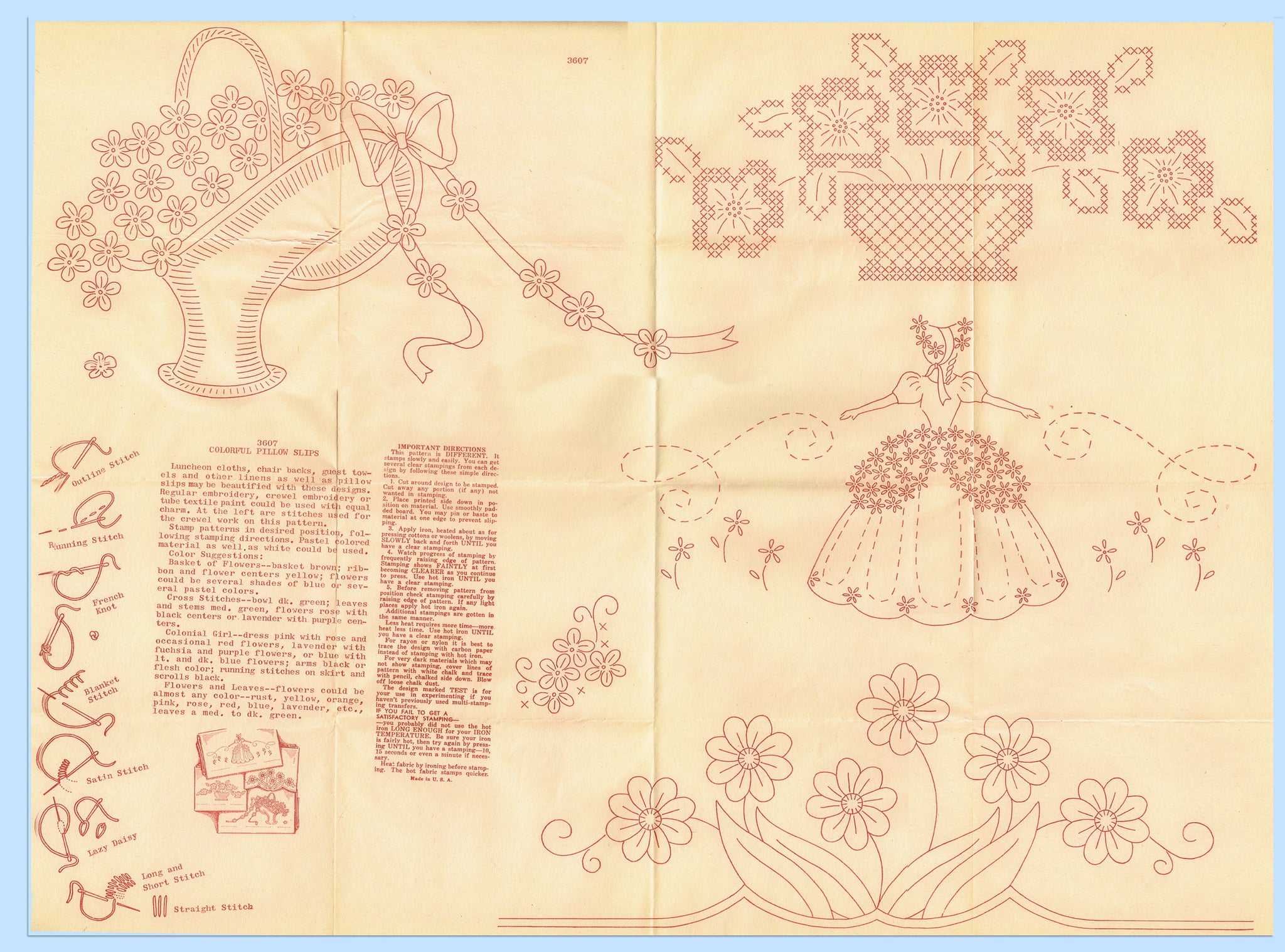 Nice Collection 1940's- 60's Embroidery Transfer Patterns