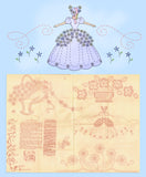 1950s Uncut Aunt Martha's Embroidery Transfer 3607 Garden Girl Pillowcases