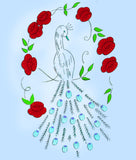 1940s Vintage Aunt Martha's Embroidery Transfer 9334 Uncut Peacock Motifs - Vintage4me2