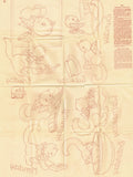Aunt Martha's Embroidery Transfer 9347: 1940s Uncut Kitten DOW Tea Towels - Vintage4me2