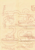 Aunt Martha's Embroidery Transfer 9347: 1940s Uncut Kitten DOW Tea Towels - Vintage4me2