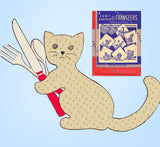 1940s VTG Aunt Martha's Embroidery Transfer 9376 Uncut Calico Cat Tea Towel Set - Vintage4me2