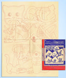 1940s VTG Aunt Martha's Embroidery Transfer 9376 Uncut Calico Cat Tea Towel Set - Vintage4me2