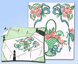 1930s Betty Burton Embroidery Transfer 1655 Big Basket Quilt Center Bolster FF - Vintage4me2