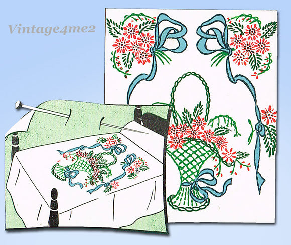 1930s Betty Burton Grape Motifs for Pillowcases Uncut Embroidery Transfer 1964