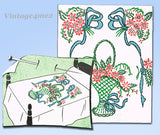 1930s Betty Burton Grape Motifs for Pillowcases Uncut Embroidery Transfer 1964