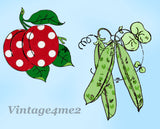 1930s VTG Betty Burton 1959 Uncut Fruit & Veggie Applique  Embroidery Transfer