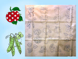 1930s VTG Betty Burton 1959 Uncut Fruit & Veggie Applique  Embroidery Transfer