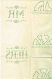 1930s Vintage Betty Burton Embroidery Transfer "J" Uncut His & Hers Pillowcases - Vintage4me2