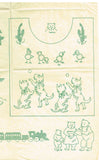 1940s Darlin Betty Burton Embroidery Uncut Transfer Tiny Toddlers Nursery Motifs - Vintage4me2