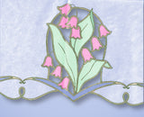 1930s Betty Burton "F" Lily of the Valley Pillowcases Uncut Embroidery Transfer