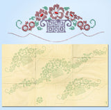 1920s Burton X Stitch Flower Basket Pillowcases Uncut Embroidery Transfer "F" - Vintage4me2