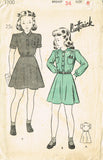 1940s Original Vintage Butterick Pattern 1700 Girls Brownie Uniform Dress Sz 6