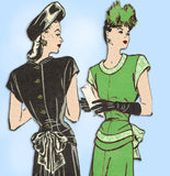 Butterick 3732: 1940s Uncut Misses Dinner Dress Size 32 B Vintage Sewing Pattern