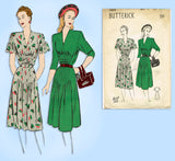 Butterick 3869: 1940s Uncut Misses Tucked Dress Size 32 B Vintage Sewing Pattern
