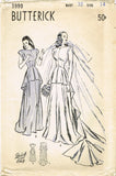 Butterick 3990: Uncut Misses Wedding Dress Size 32 Bust Vintage Sewing Pattern