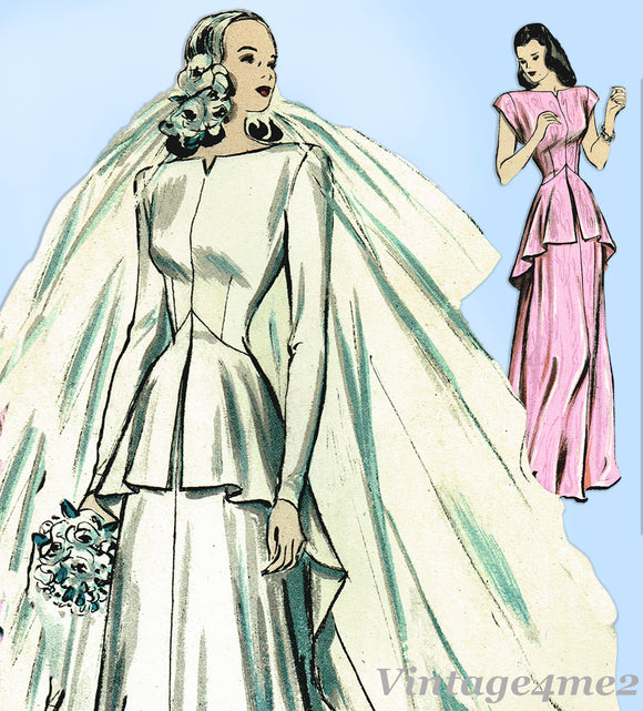 Butterick 3990: Uncut Misses Wedding Dress Size 32 Bust Vintage Sewing Pattern
