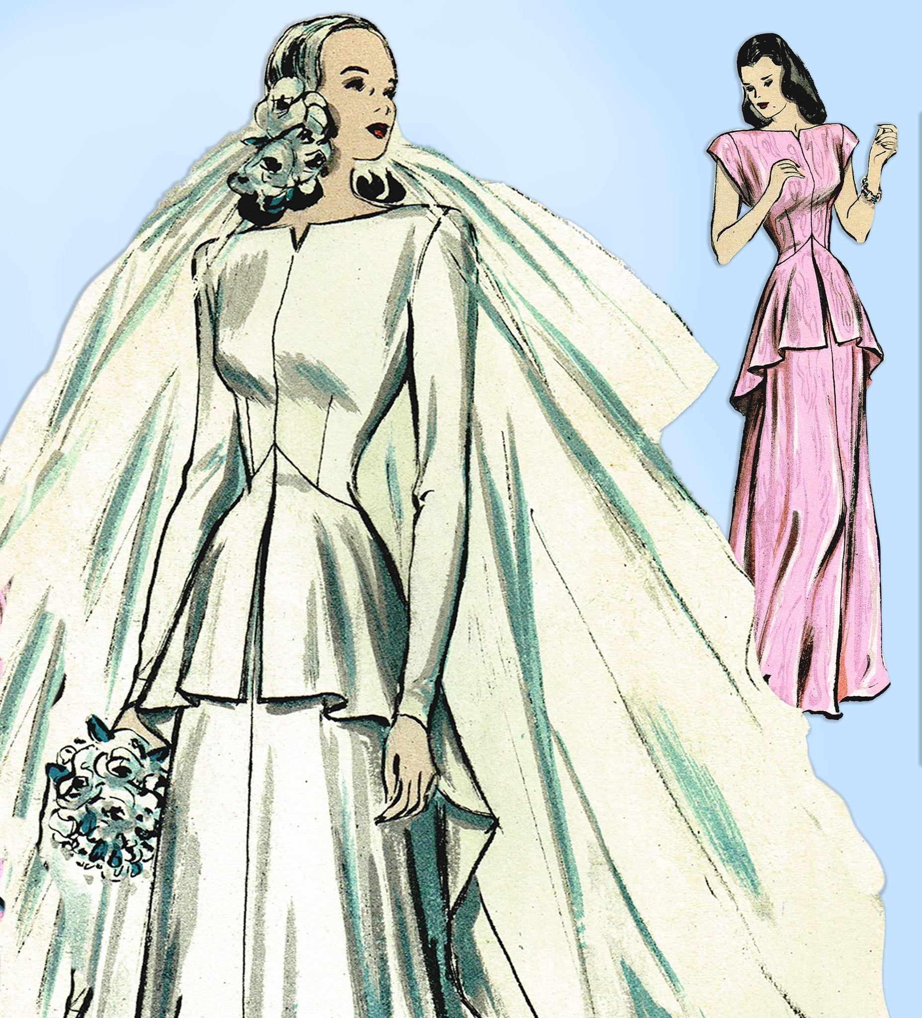 Vintage Wedding Gown Sewing Pattern High Neck Lace Victorian Renaissance  Bridesmaid Dress 8 8521