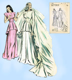 Butterick 3990: Uncut Misses Wedding Dress Size 32 Bust Vintage Sewing Pattern