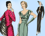 Butterick 4350: 1940s Uncut Misses Evening Gown Size 32 B Vintage Sewing Pattern