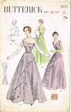 Butterick 5312: 1950s Glamorous Evening Gown w Drape 30B Vintage Sewing Pattern