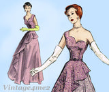 Butterick 5312: 1950s Glamorous Evening Gown w Drape 30B Vintage Sewing Pattern