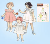 1950s Vintage Butterick Sewing Pattern 6177 Easy Baby Girls Dress Size 6 Months - Vintage4me2