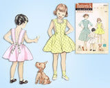Butterick 6555: 1950s Easy Girls Pinafore Sun Dress Sz 8 Vintage Sewing Pattern - Vintage4me2