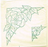 1930s Betty Burton "D" Cutwork Rose Pillowcases Uncut Embroidery Transfer