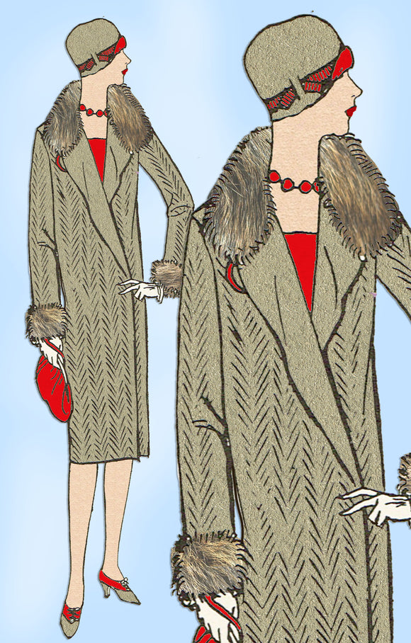 Butterick 1600: 1920s Uncut Plus Size Flapper Coat Sz 44B Vintage Sewing Pattern - Vintage4me2
