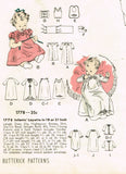 1940s Original Vintage Butterick Sewing Pattern 1778 Sweet Infants Layette Set  - Vintage4me2