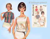 Butterick 2293: 1960s Easy Misses Blouse Set Size 36 Bust Vintage Sewing Pattern