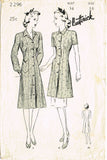 1940s Vintage Butterick Sewing Pattern 2296 Misses House Dress or Smock Sz 34 B - Vintage4me2