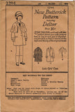Butterick 2394: 1920s Rare Uncut Toddler Girls Coat Sz 2 Vintage Sewing Pattern