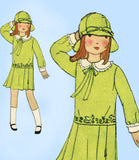 Butterick 2684: 1920s Uncut Little Girls Dress & Hat Sz 8 Vintage Sewing Pattern