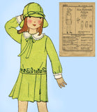 Butterick 2684: 1920s Uncut Little Girls Dress & Hat Sz10 Vintage Sewing Pattern