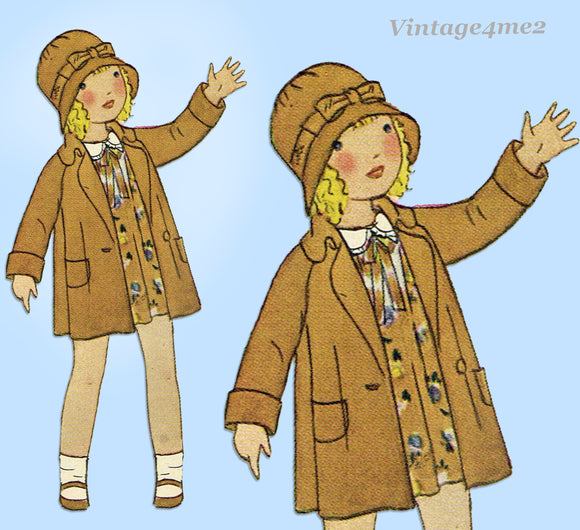 Butterick 2694: 1920s Uncut Toddler Girls Flare Coat Vintage Sewing Pattern