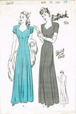 1940s Vintage Butterick Sewing Pattern 2697 Glamorous Uncut Wedding Gown Sz 36 B