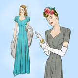 1940s Vintage Butterick Sewing Pattern 2697 Glamorous Uncut Wedding Gown Sz 36 B